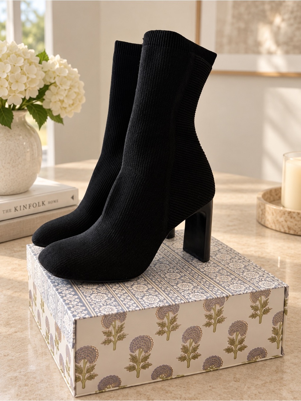 rag & bone Ellis Knit Boot Black Heeled Boots US 9